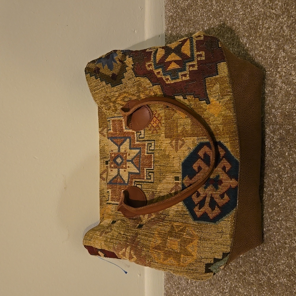 CROSS CANVAS COMPANY Women's Aztec Geometric Pattern Shoulder Bag Large Purse - Picture 7 of 8